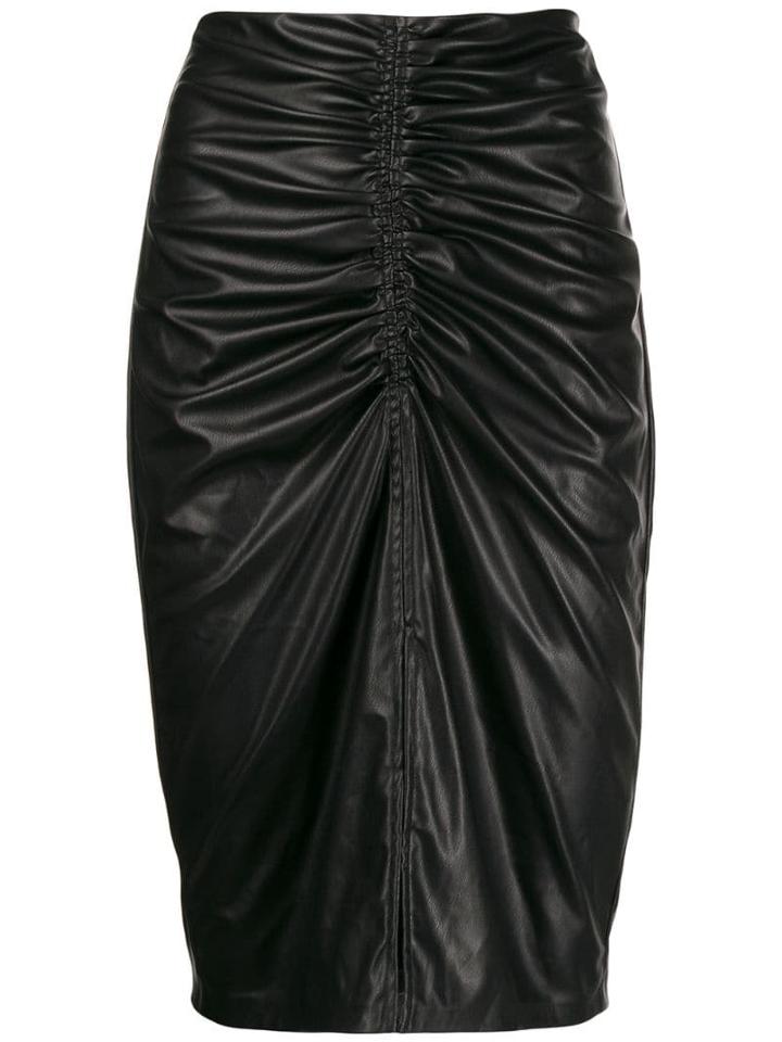 8pm Leather Look Pencil Skirt - Black