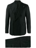 Tagliatore Pinstripe Suit - Black