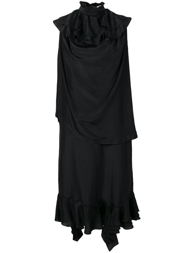 Jw Anderson Ruffle Detail Long Dress - Black