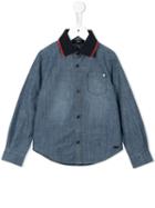 Boss Kids Contrast Collar Denim Shirt, Boy's, Size: 6 Yrs, Blue