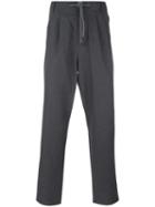 Brunello Cucinelli Drawstring Straight Trousers, Men's, Size: 52, Grey, Cotton/acetate/cupro