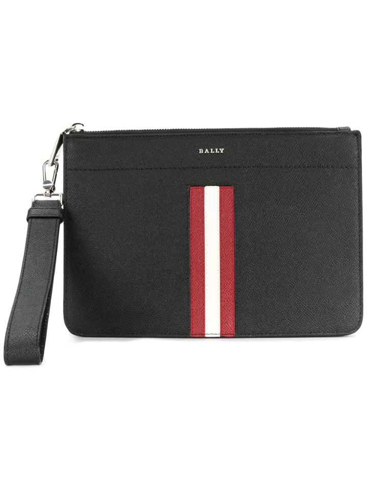 Bally Striped Clutch - Black