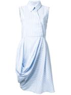 J.w.anderson Side Draped Shirt Dress, Women's, Size: 8, Blue, Silk