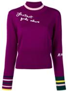Mira Mikati Fastest Girls Alive Cropped Sweater - Pink & Purple