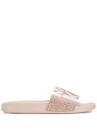 Michael Kors Collection Gilmore Embellished Graphic Logo Sliders -