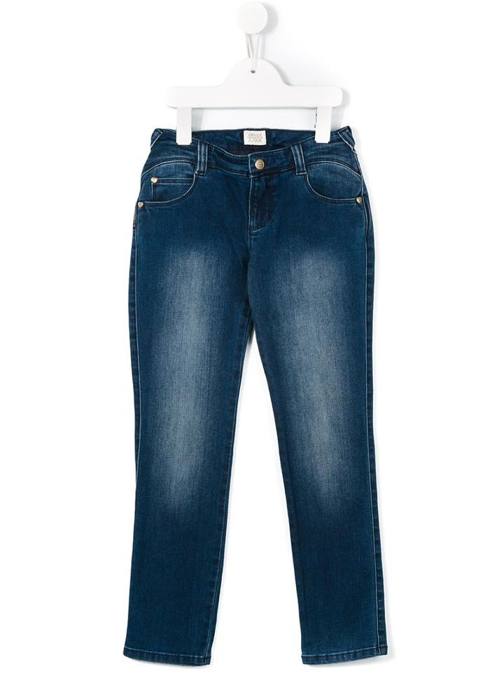 Armani Junior Slim Fit Jeans, Girl's, Size: 8 Yrs, Blue