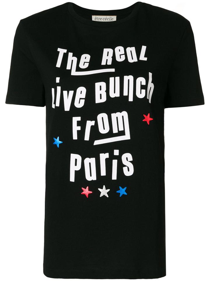 Être Cécile Front Print T-shirt - Black