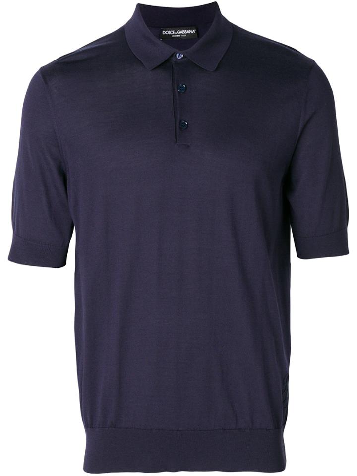 Dolce & Gabbana Loose Fit Polo Short - Blue