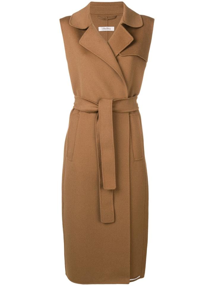 's Max Mara Laura Sleeveless Wool Coat - Brown