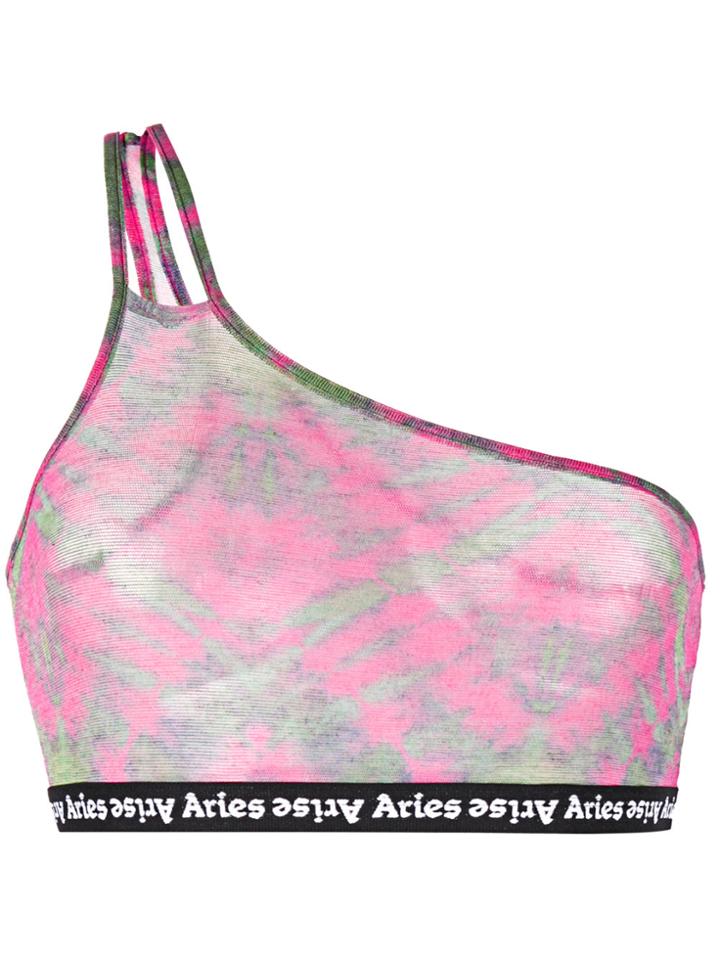 Aries One Shoulder Bra Top - Pink & Purple