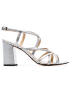 Kalda Silver Pip 85 Strappy Leather Sandals