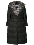 Prada Trimmed Padded Coat - Black