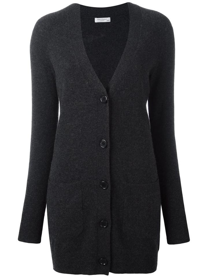 Equipment Long Length V-neck Cardigan, Women's, Size: Xs, White, Cashmere