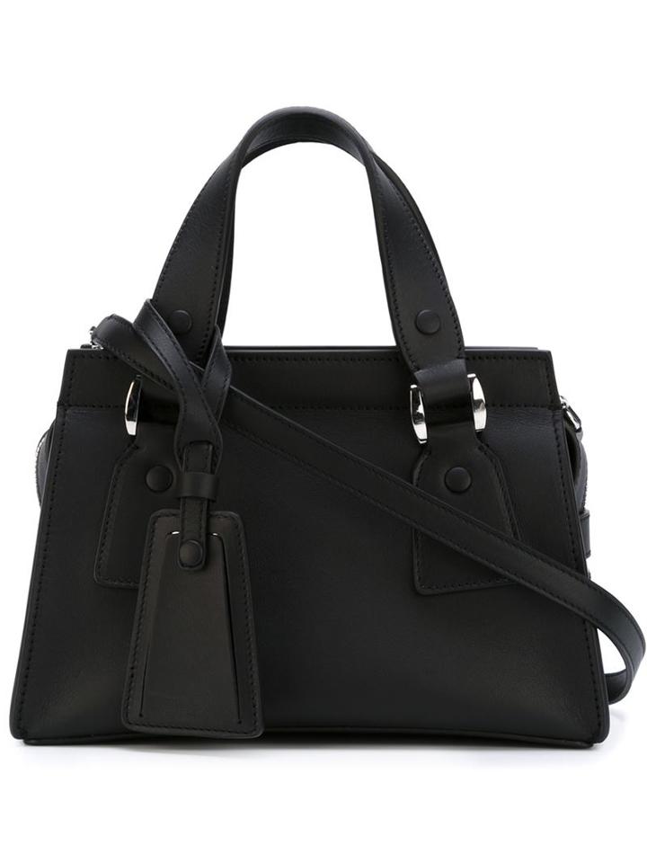 Giorgio Armani Small Trapeze Tote, Women's, Black, Calf Leather