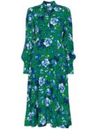 Erdem Ellera Elizabeth Garden Print Silk Dress - Green