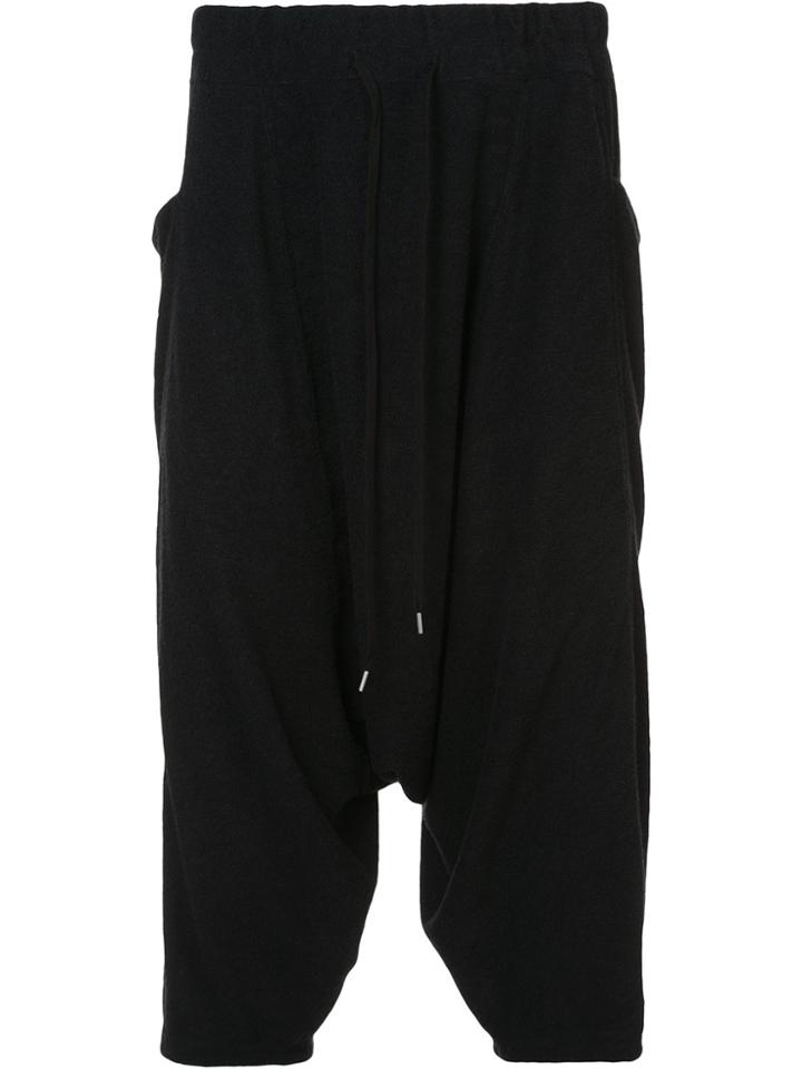 The Viridi-anne Dropped Crotch Knee Length Shorts - Black