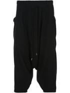 The Viridi-anne Dropped Crotch Knee Length Shorts - Black