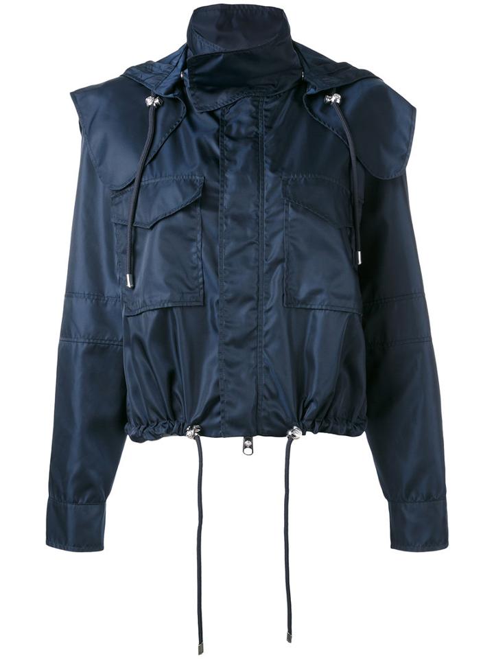 Versus - Drawstring Waist Rainjacket - Women - Nylon/spandex/elastane/viscose - 42, Blue, Nylon/spandex/elastane/viscose