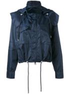 Versus - Drawstring Waist Rainjacket - Women - Nylon/spandex/elastane/viscose - 42, Blue, Nylon/spandex/elastane/viscose
