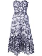 Jonathan Simkhai Embroidered Strapless Flared Dress - White