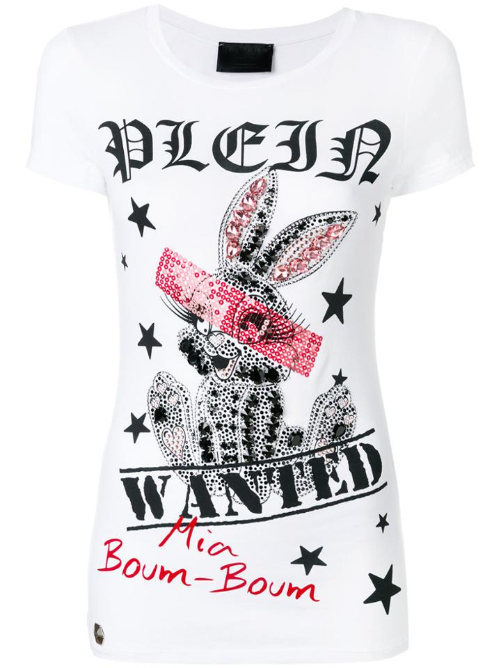 Philipp Plein Embellished Print T-shirt - White