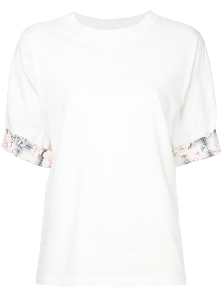 Mm6 Maison Margiela Roll-up Sleeve T-shirt - White