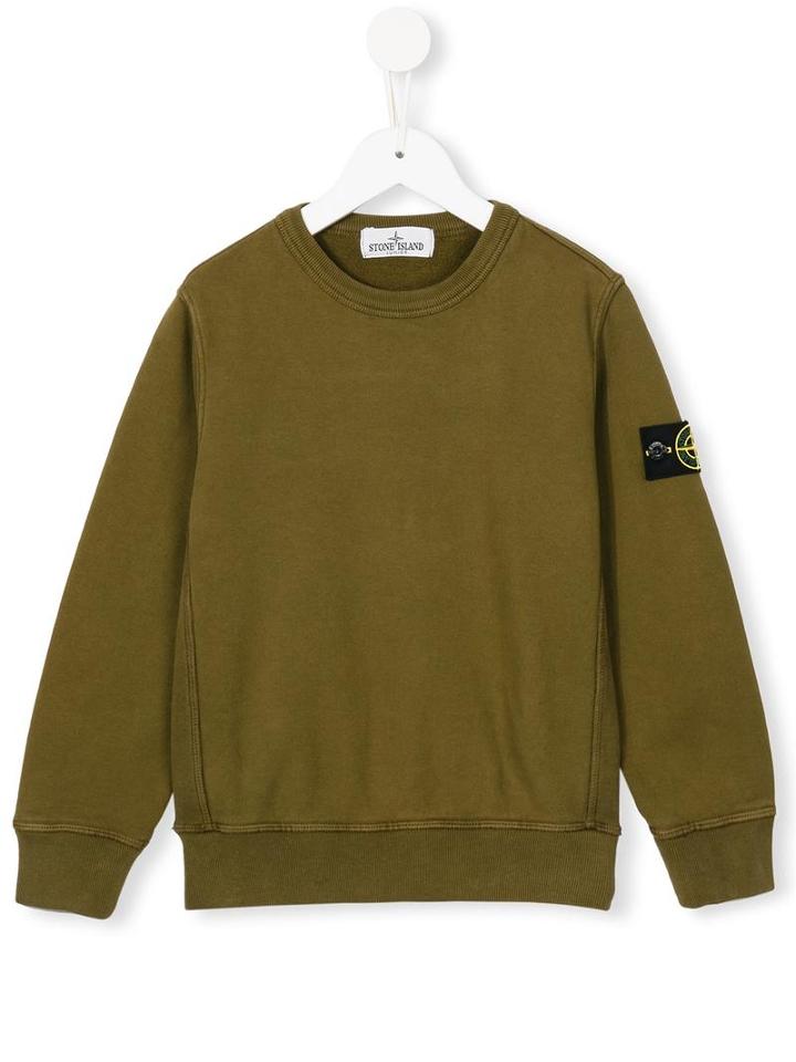 Stone Island Kids Logo Patch Sweatshirt, Boy's, Size: 10 Yrs, Green