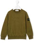 Stone Island Kids Logo Patch Sweatshirt, Boy's, Size: 10 Yrs, Green