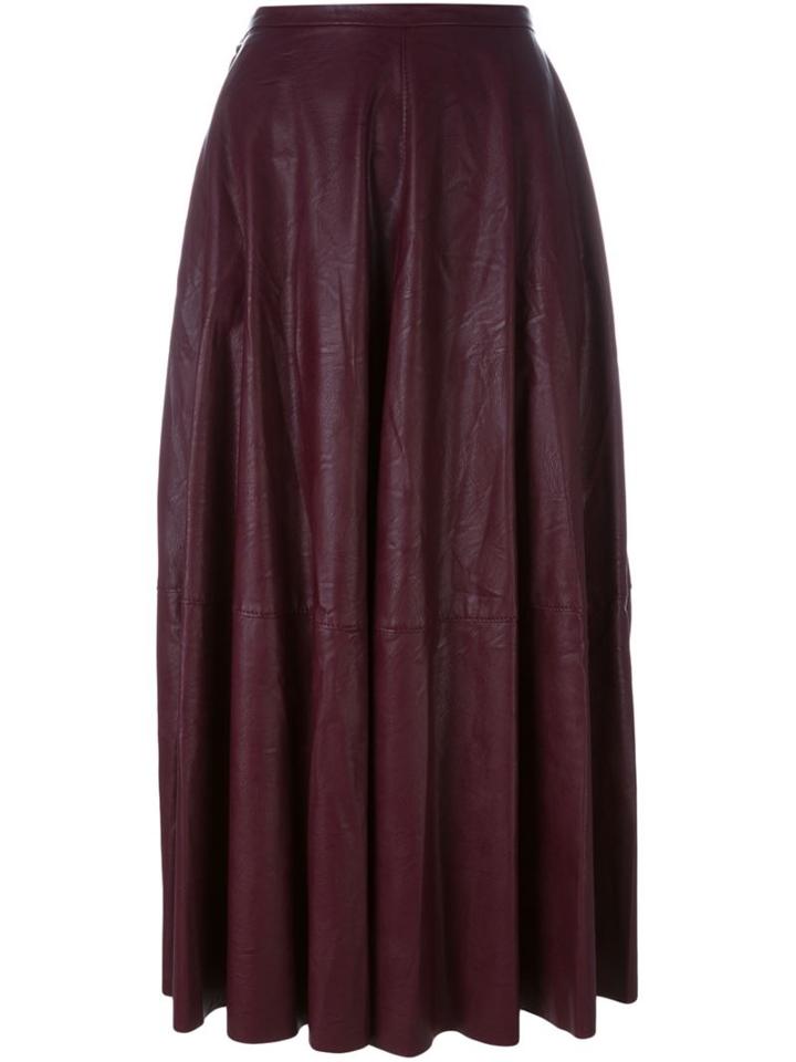 Mm6 Maison Margiela Pleated Leather Skirt