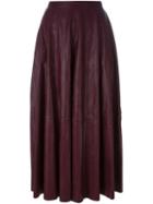 Mm6 Maison Margiela Pleated Leather Skirt