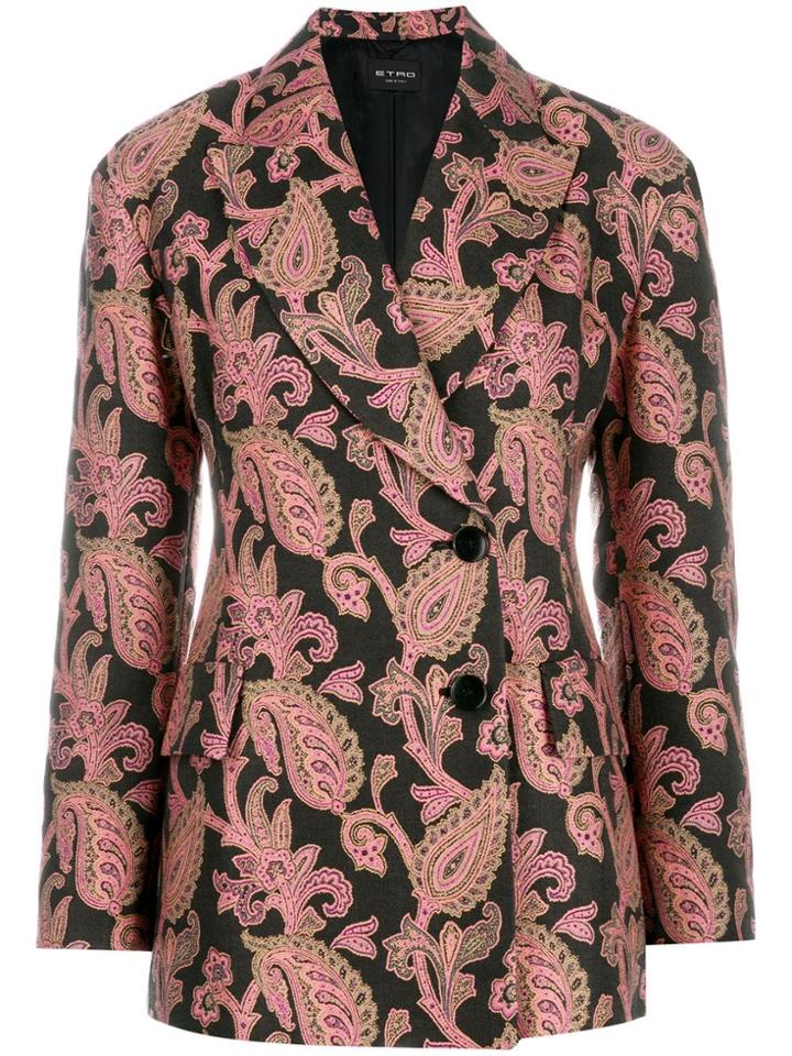 Etro Paisley Wrap Front Blazer - Black