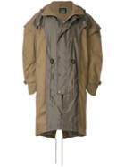 Fengchen Wang Layered Two-tone Parka - Brown