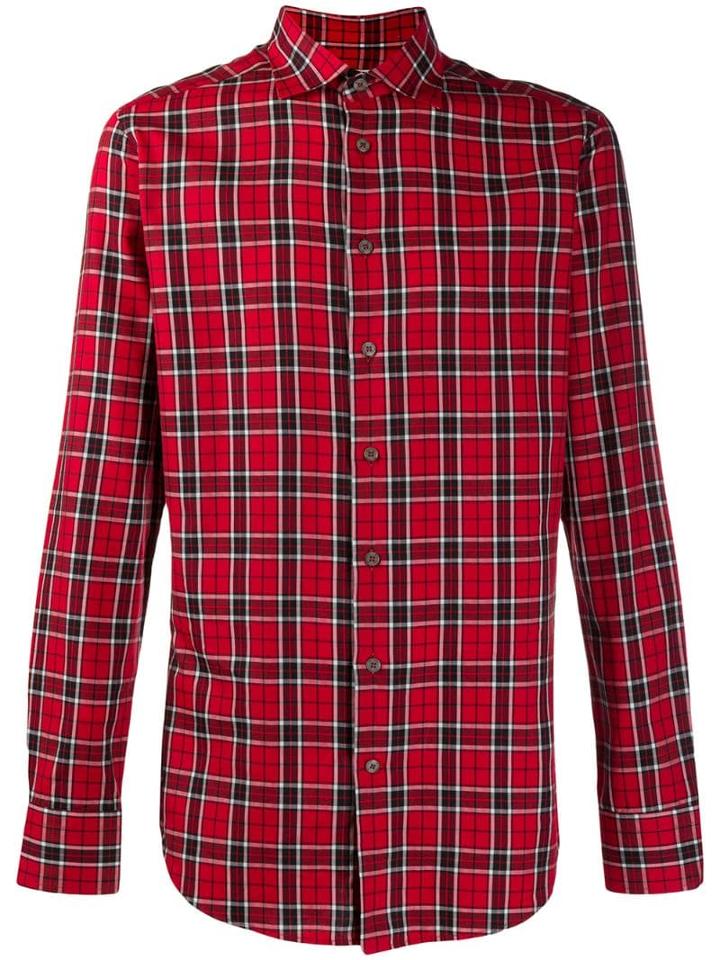 Etro Plaid Classic Collar Shirt - Red