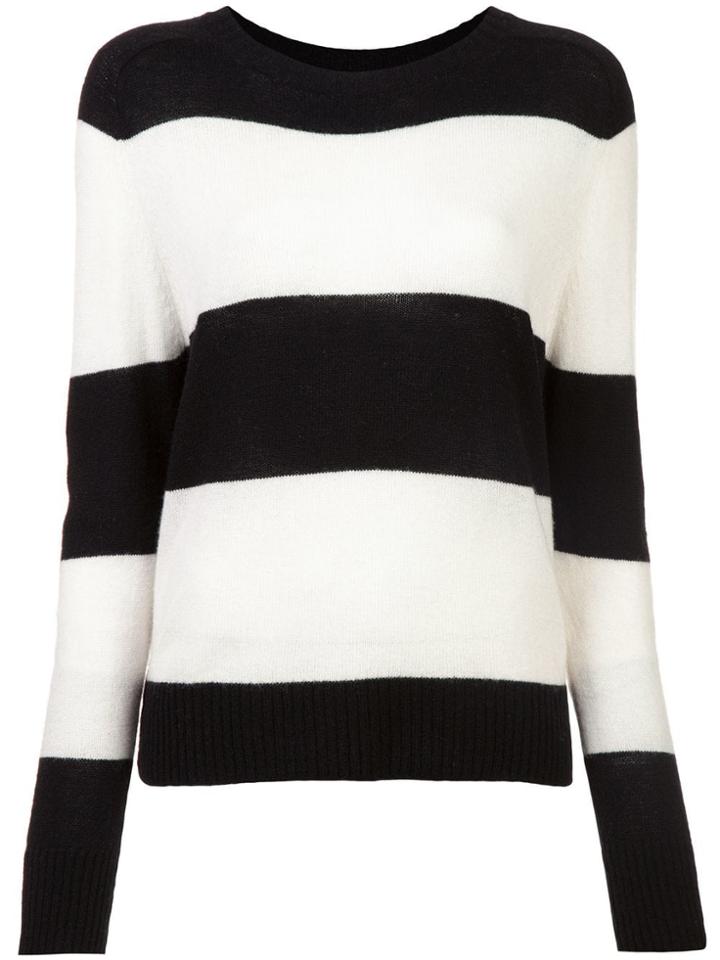 Re/done Striped Crew Neck Jumper - Black