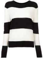Re/done Striped Crew Neck Jumper - Black