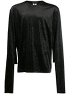 Comme Des Garçons Homme Plus Sleeve Detail Velvet Shirt - Black