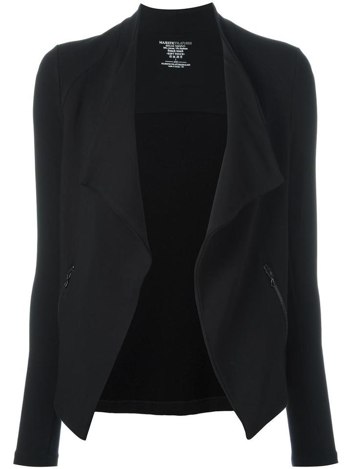 Majestic Filatures Open Jacket, Women's, Size: 3, Black, Spandex/elastane/viscose