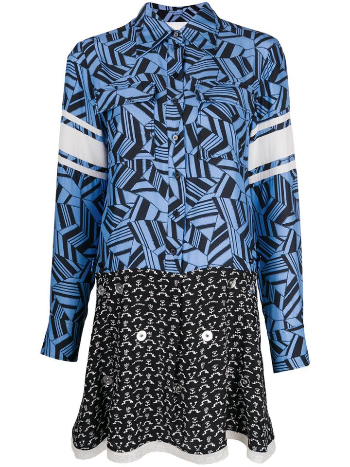 Chloé Multi-pattern Dress - Blue