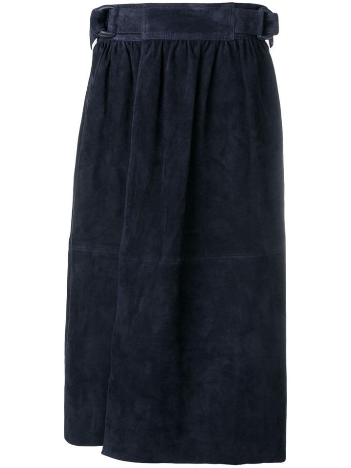 Joseph Belted Wrap Skirt - Blue
