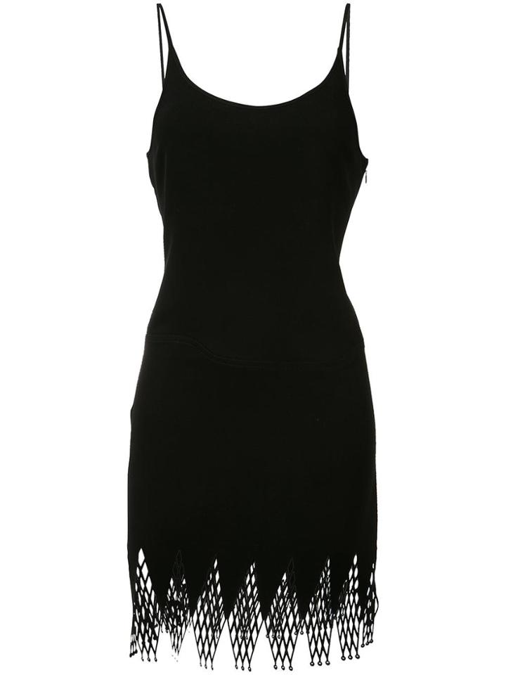 Paco Rabanne Fishnet Hem Dress - Black