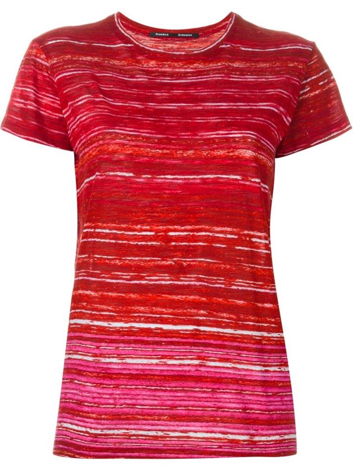 Proenza Schouler Striped T-shirt, Women's, Size: S, Red, Cotton
