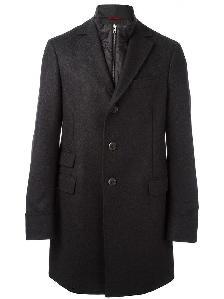 Fay Single-breasted Classic Coat, Men's, Size: Small, Black, Wool/cashmere/polyamide
