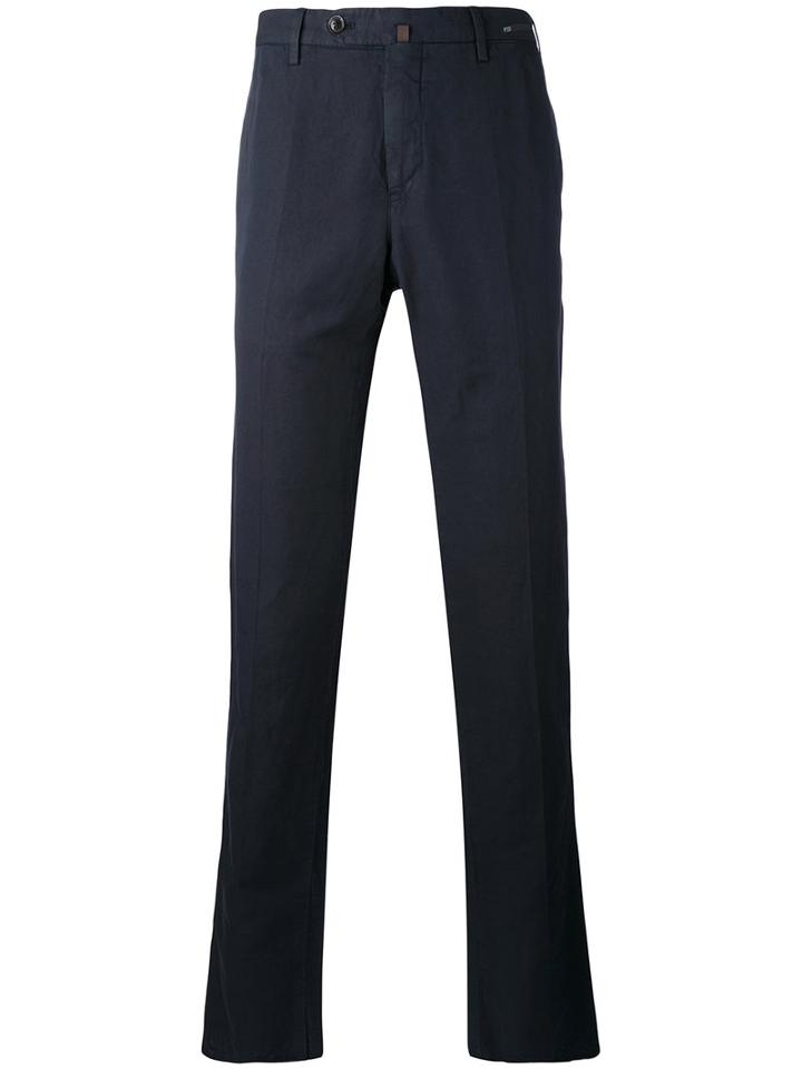 Pt01 - Slim-fit Trousers - Men - Cotton/linen/flax - 56, Blue, Cotton/linen/flax
