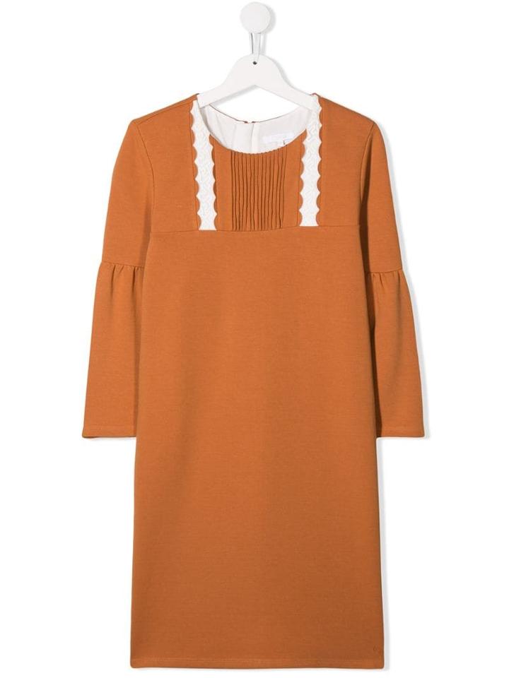 Chloé Kids Teen Bell Sleeve Dress - Neutrals