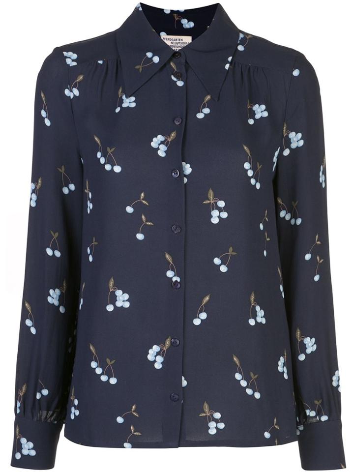 Baum Und Pferdgarten Cherry Embroidered Blouse - Blue