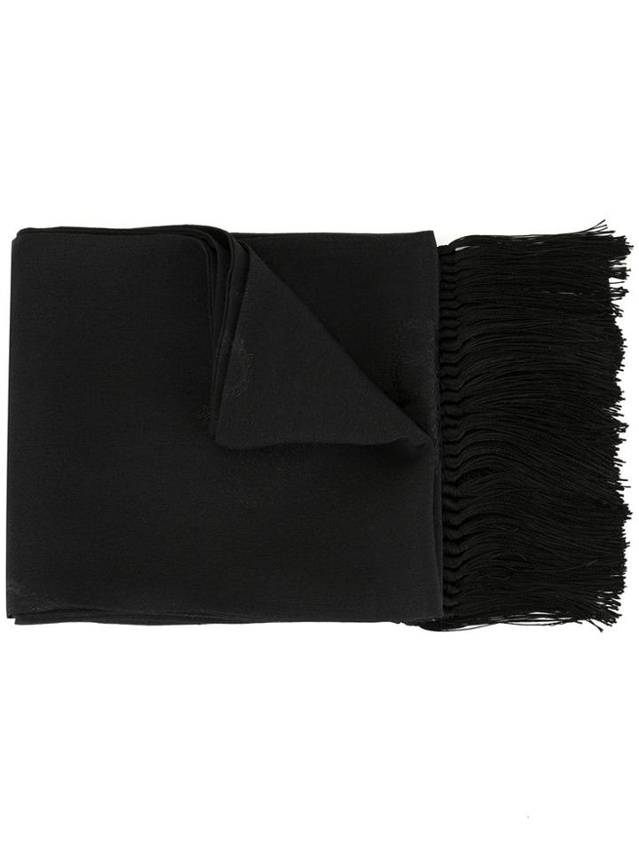 Dolce & Gabbana Crown Embroidered Scarf - Black
