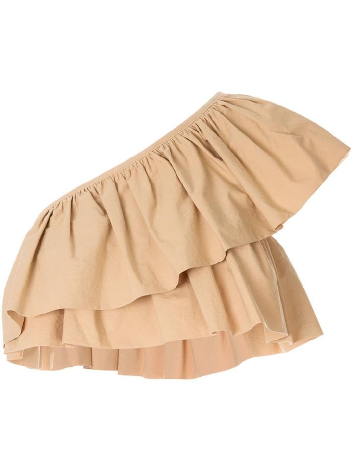 Goen.j One-shoulder Cropped Top - Brown