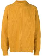 Msgm Ribbed Notch Hem Sweater - Yellow & Orange