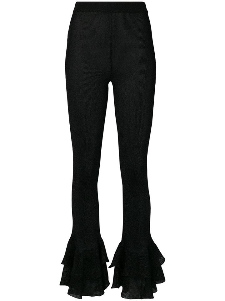 Moschino Ruffle-trimmed Trousers - Black