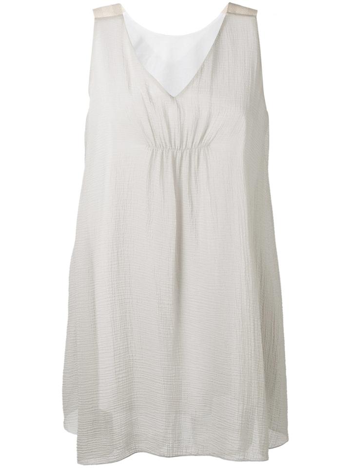 Fabiana Filippi Elongated Back Semi-sheer Blouse - Grey
